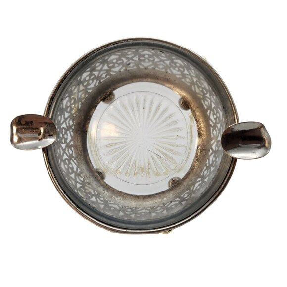 Vintage E&JB Ashtray Silver Plate Basket with Glass Bowl Insert READ - Picture 5 of 12